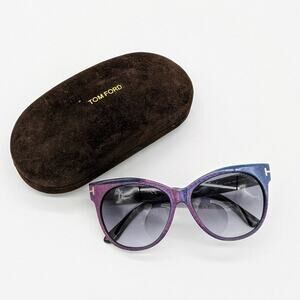 Tom Ford Purple Blue Saskia Cat Eye Sunglasses